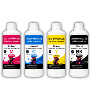 Tinta Universal Inkore® C M Y K 4Litro EPSON, HP, CANON, BROTHER.