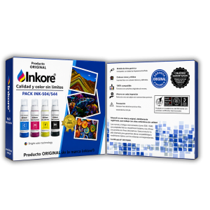 Pack Tinta Inkore® CMYK 280 ml para uso en Epson Serie 504-544
