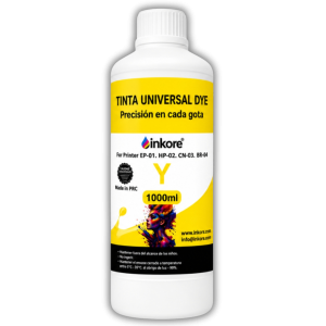 Tinta Universal Inkore® Amarillo 1Litro EPSON, HP, CANON, BROTHER.
